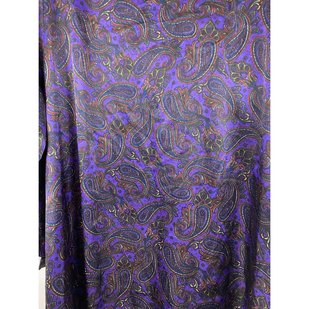 Vintage Lane Bryant Purple Paisley Print Long Sleeve Nightgown Button Plus 26/28 - Picture 10 of 12